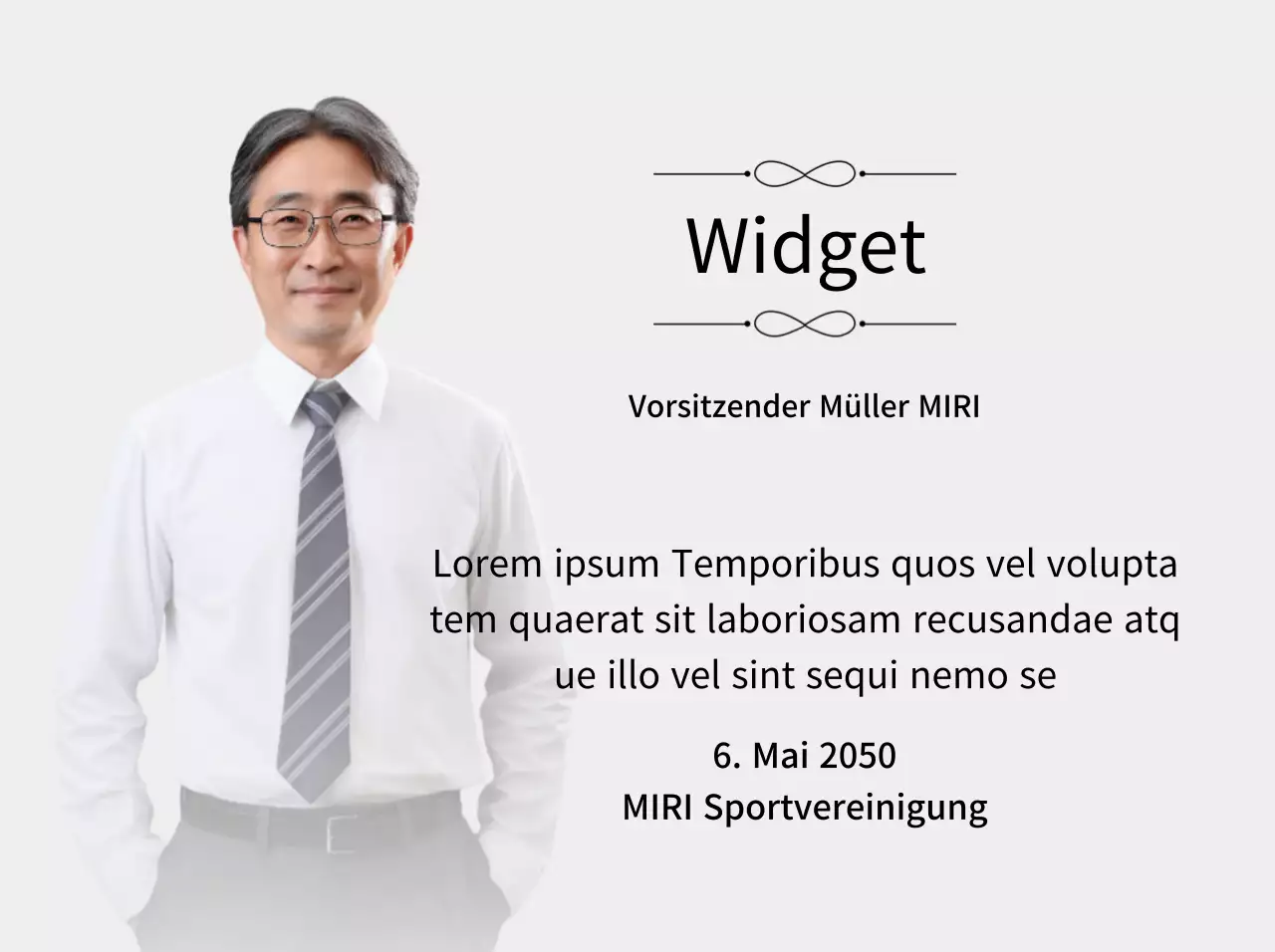 Eine stilvoll gestaltete Auftragstafel mit Verzierungen und Fotos