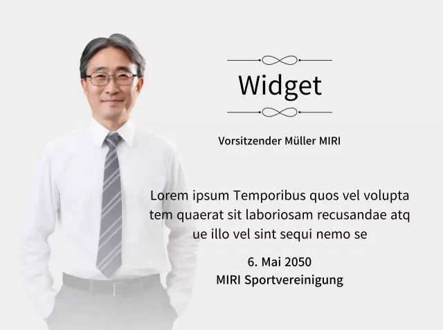 Eine stilvoll gestaltete Auftragstafel mit Verzierungen und Fotos