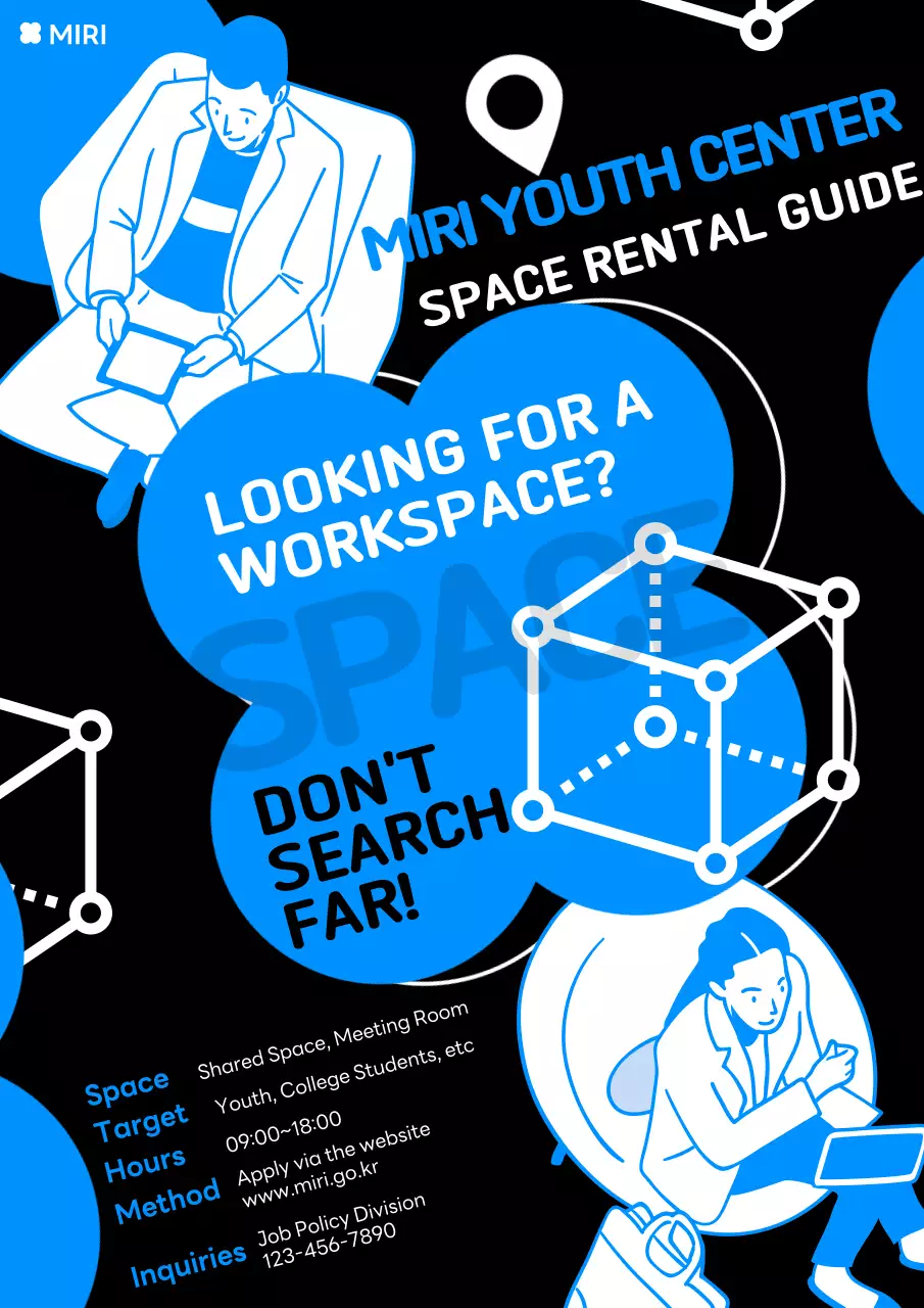 Blue Modern Workspace Guide Poster