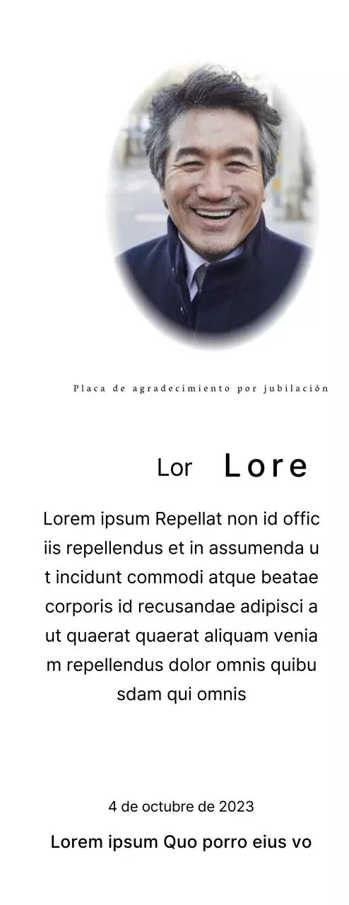 Diseño de jubilación con una sencilla foto circular