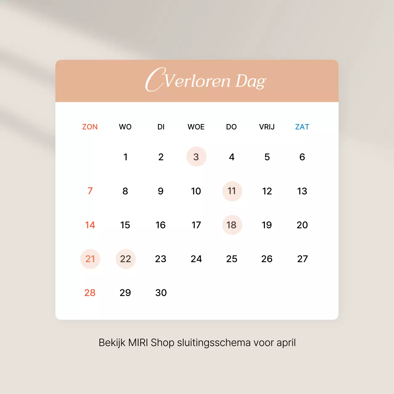 Aankondiging van een trendy feed calendar voor sociale-mediamarketing in roze en ivoorkleur