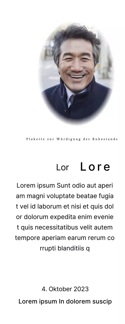 Ruhestandsgestaltung mit einem einfachen runden Foto