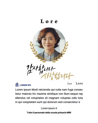 Una targa di ringraziamento di classe con corone di alloro, foto circolare e calligrafia.