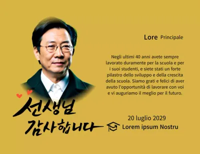 Targa luminosa di riconoscimento della scuola con calligrafia e foto