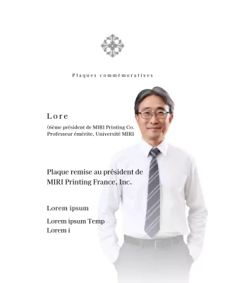 Plaque commémorative avec illustrations et photos de luxe