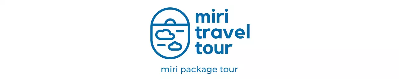 Logo produk perjalanan dan pariwisata menggunakan warna biru