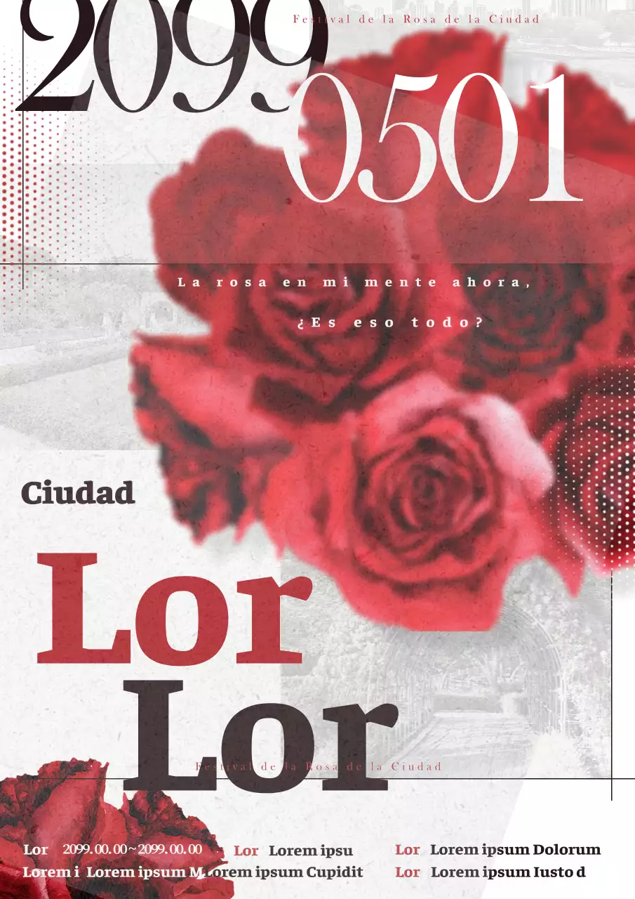 Promover el clásico rojo y gris de la Fiesta de la Rosa