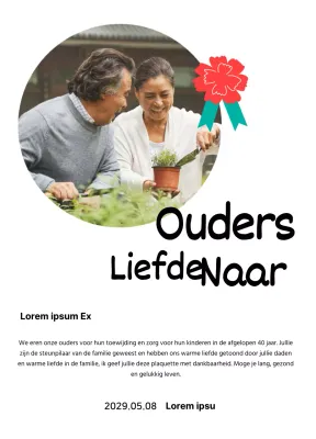 Een schattig Moederdagbord met een anjerillustratie en kalligrafie met jouw foto