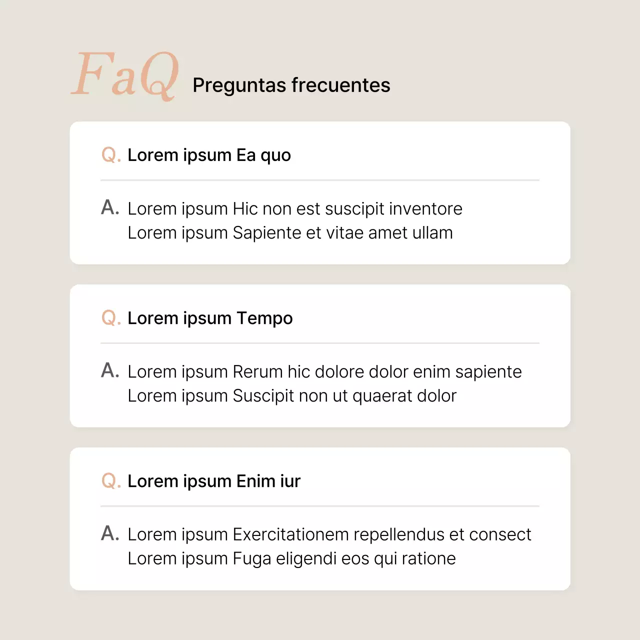 Promocione sus preguntas y respuestas de marketing en redes sociales en rosa y marfil