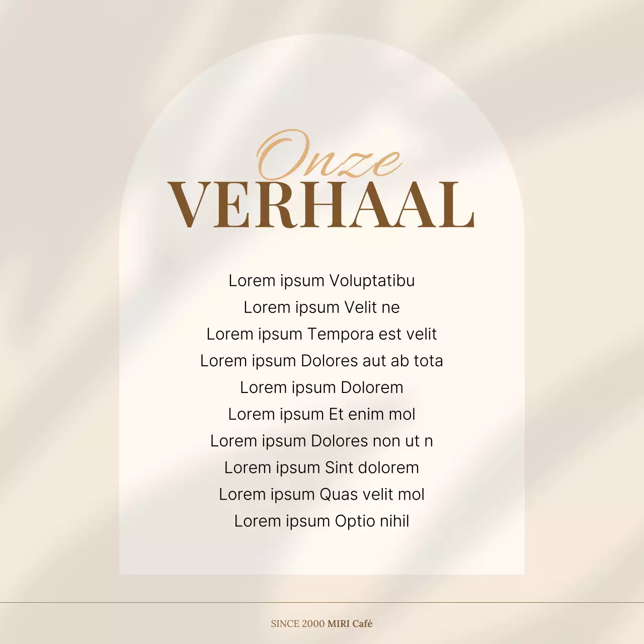 Een eenvoudige café-prospectus in beige en bruin