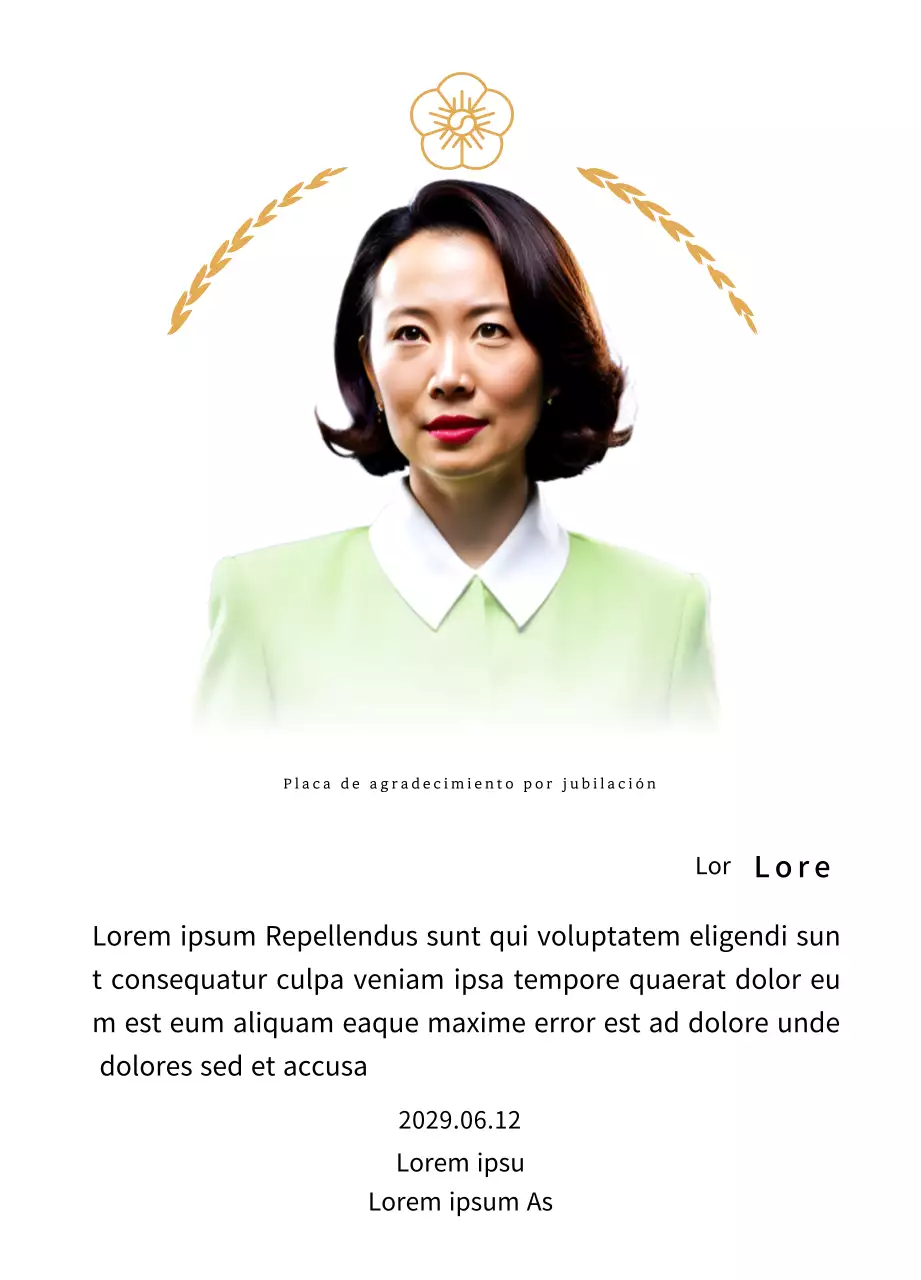 Una elegante placa de agradecimiento por jubilación con coronas de laurel doradas y una esvástica.