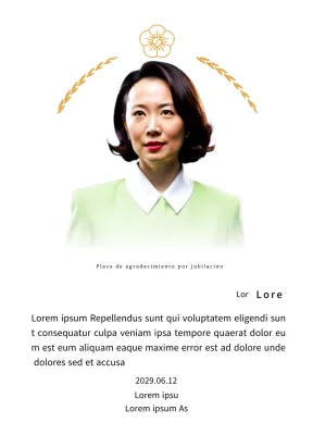 Una elegante placa de agradecimiento por jubilación con coronas de laurel doradas y una esvástica.