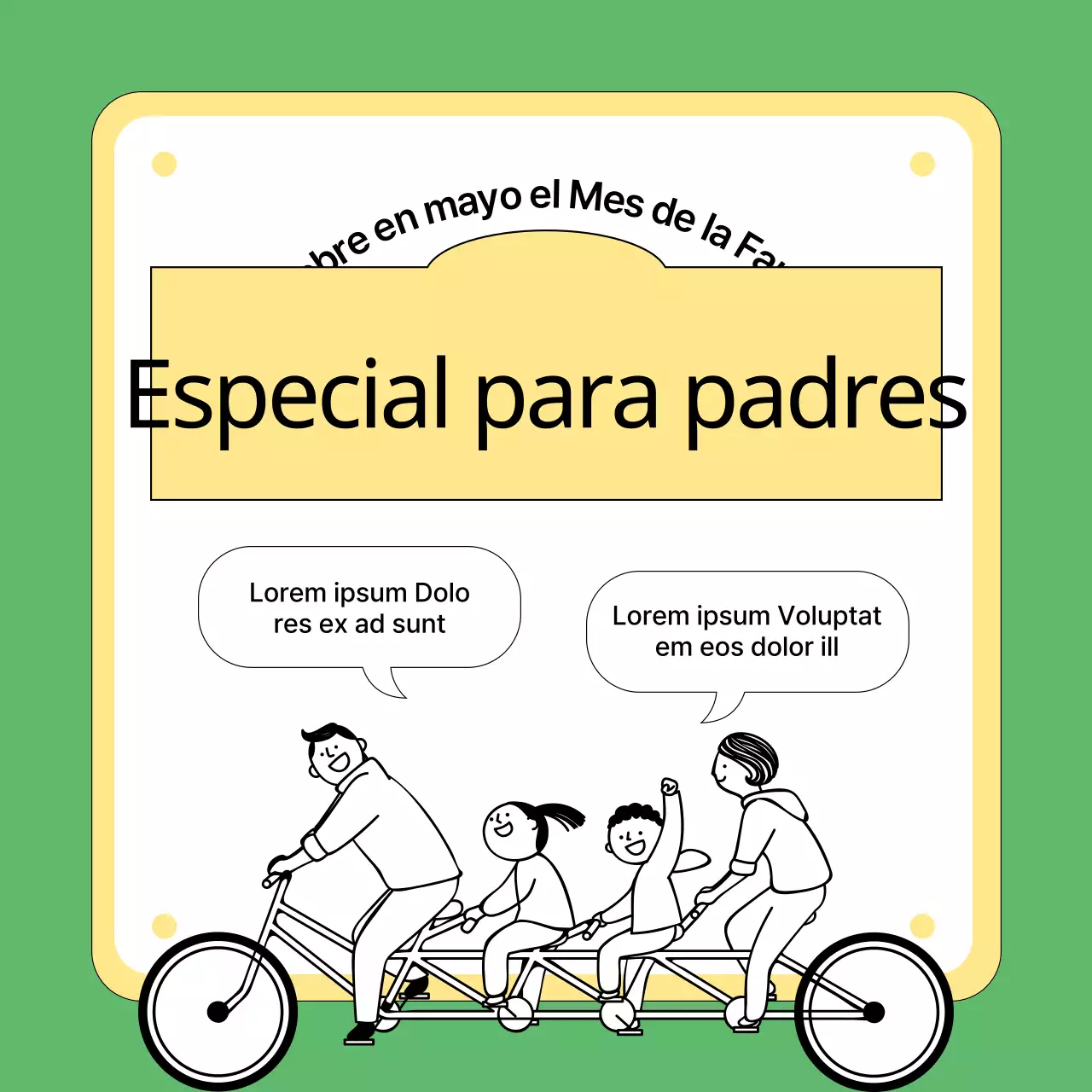 Promover un sencillo elemento parental verde y amarillo