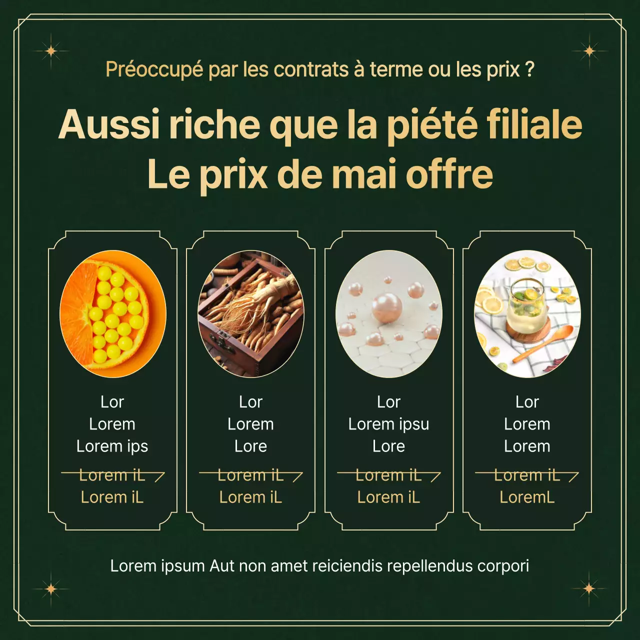 Recommander et promouvoir des cadeaux luxueux pour la fête des mères dans les centres commerciaux, en vert et en or