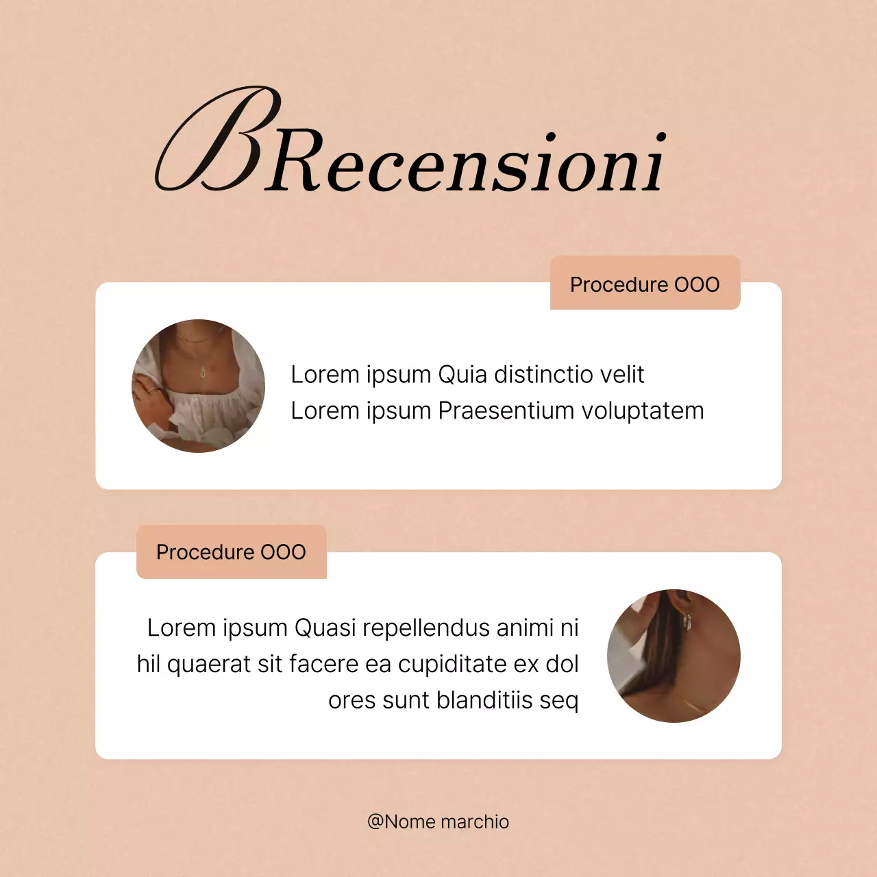 Promuovere un feed di social media marketing di tendenza in rosa e avorio