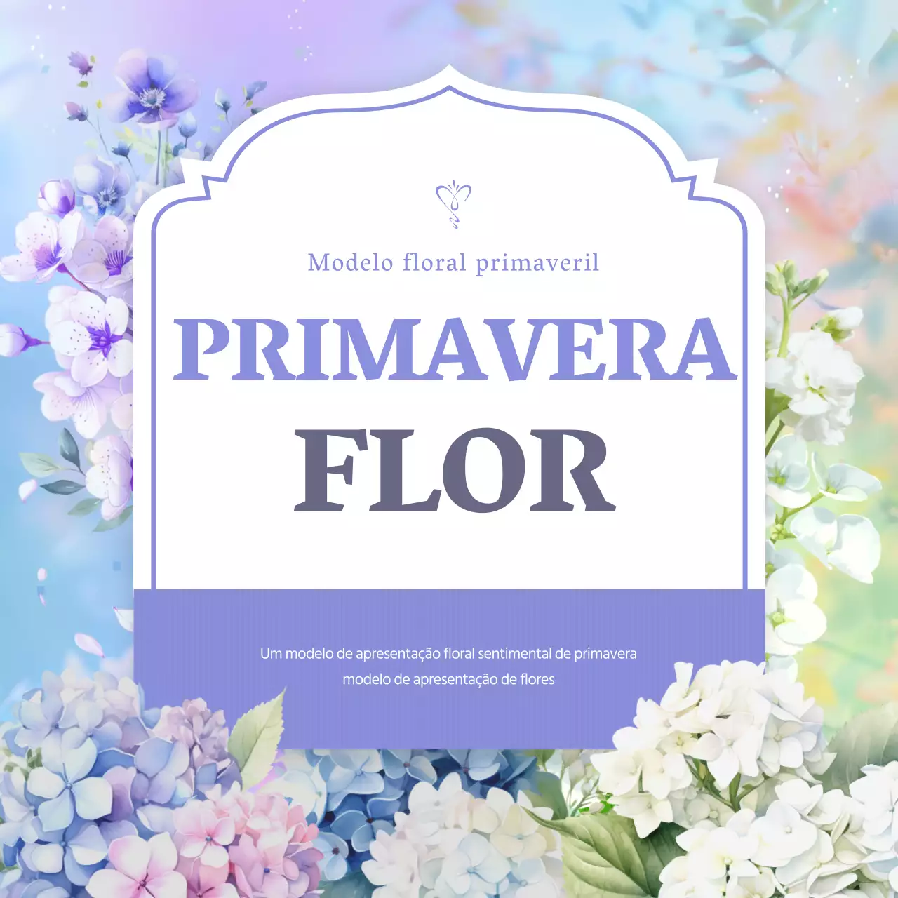 Apresentação de flores de primavera de hortênsia roxa e natural