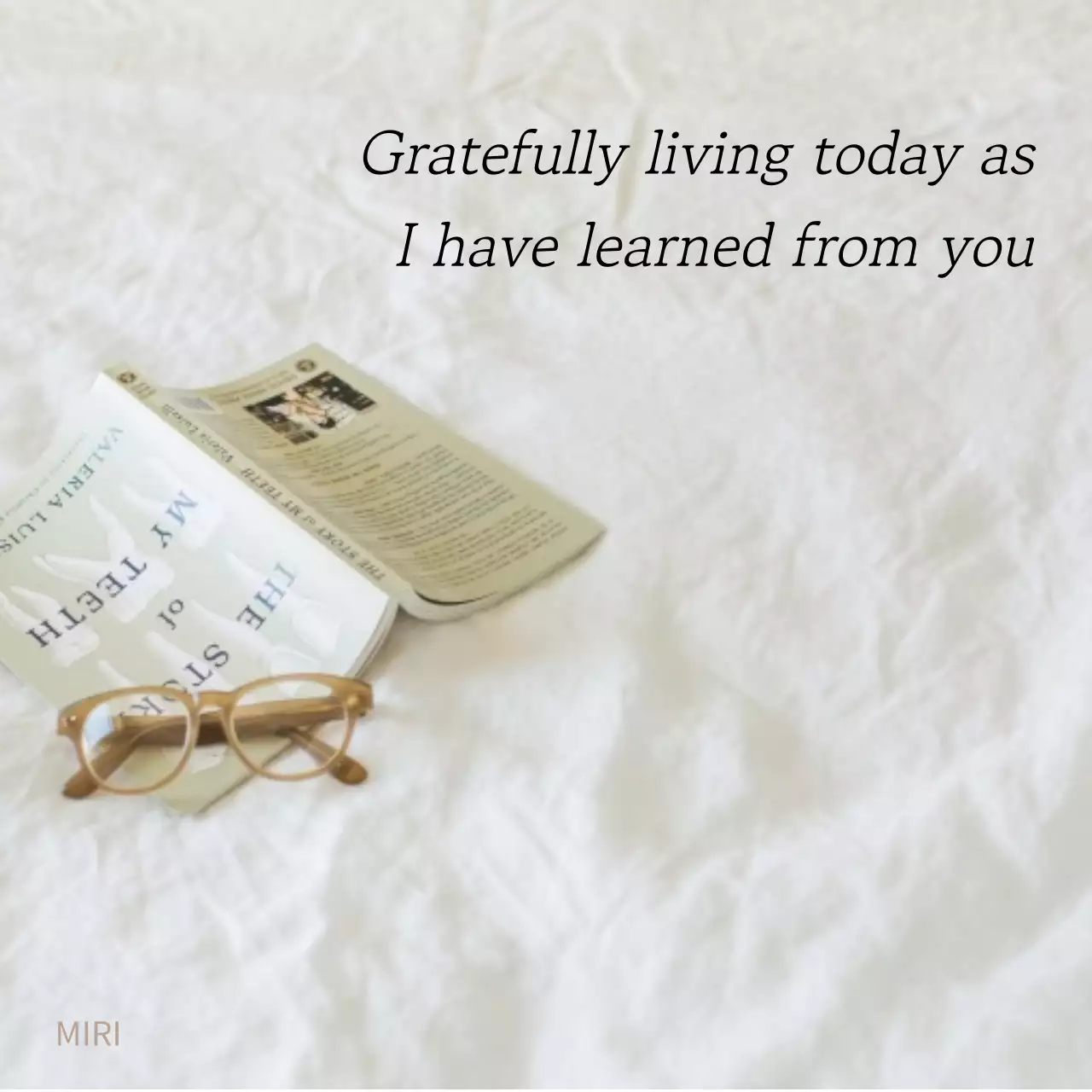 A simple, ivory-colored sentiment post