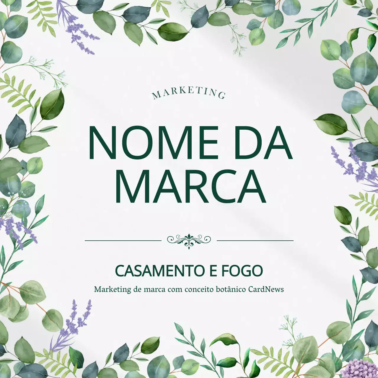 Promover um marketing de marca moderno em verde e branco