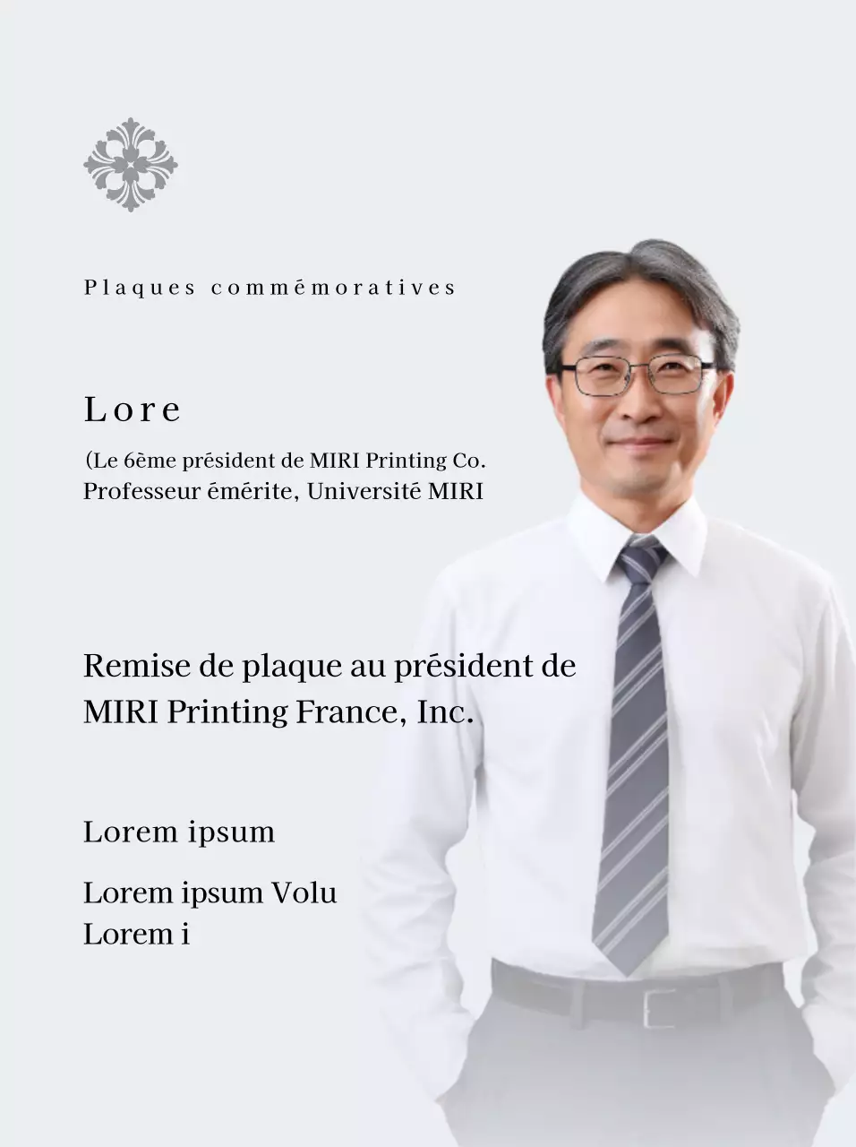 Plaque commémorative avec illustrations et photos de luxe