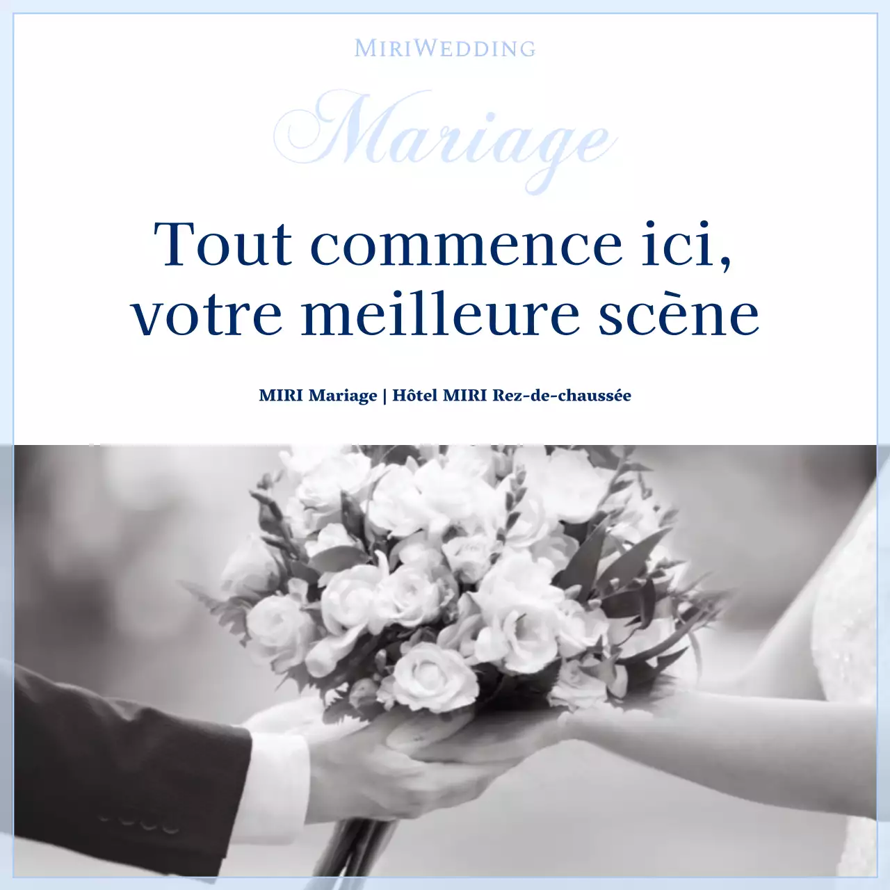 Promouvoir un lieu de mariage haut de gamme de couleur bleu ciel