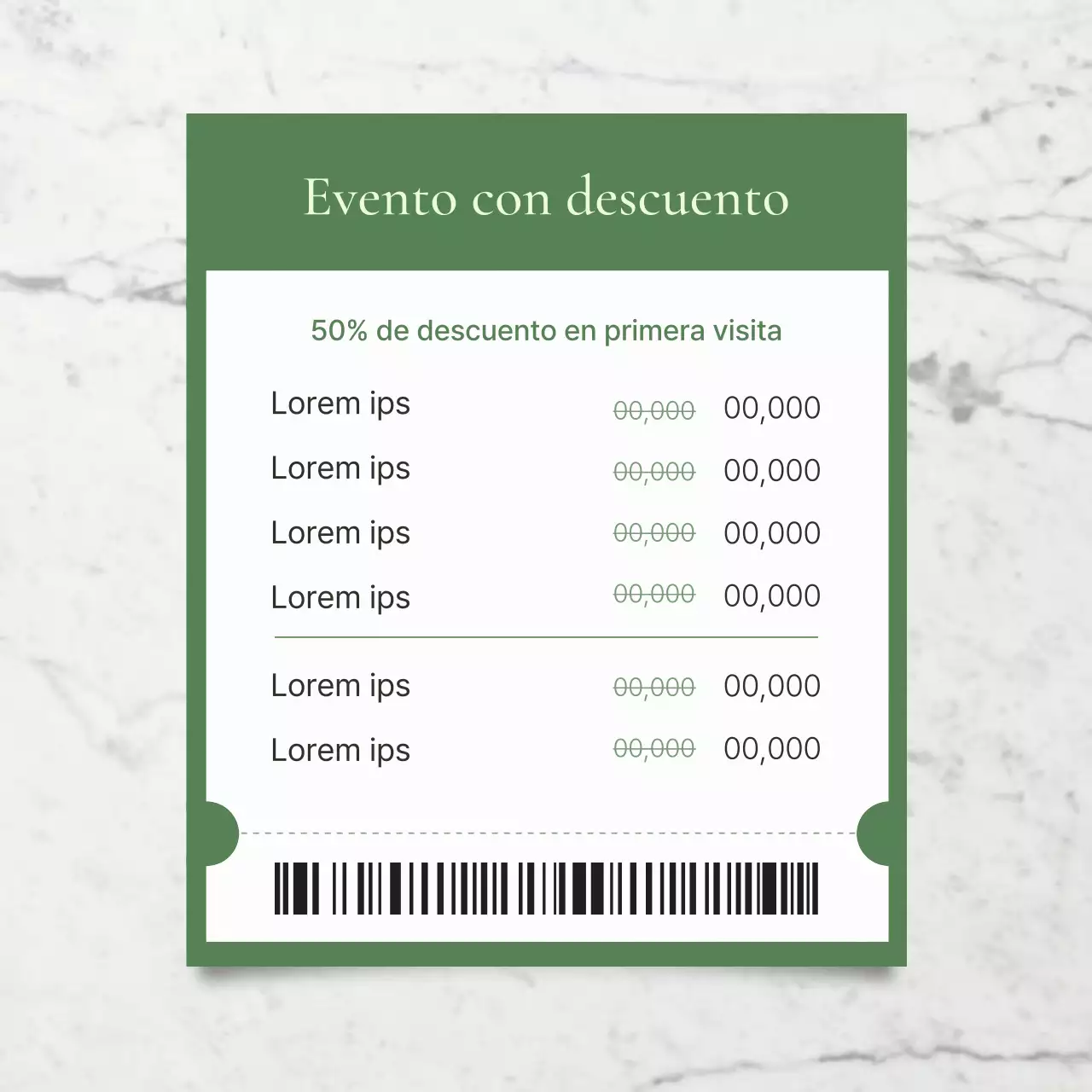 Modernos anuncios de precios de marketing en redes sociales en verde