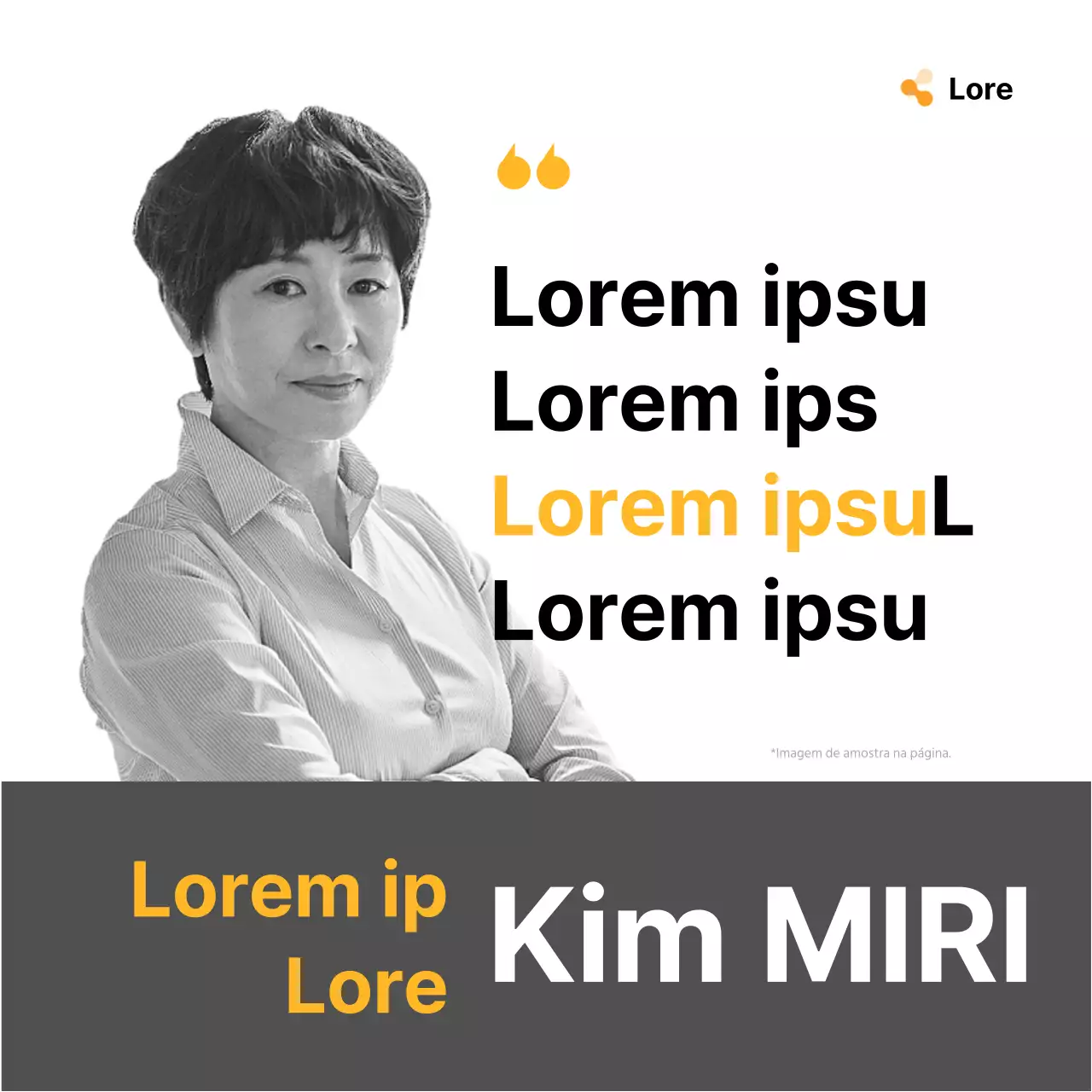 Anúncio de saudação eleitoral simples em amarelo e cinzento