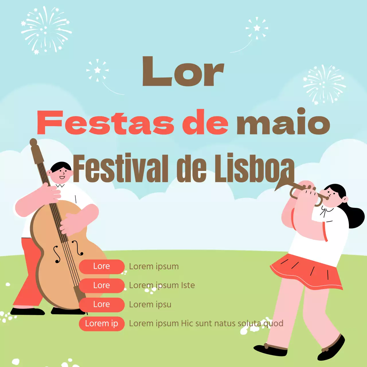 Promover um festival acolhedor em vermelho e castanho