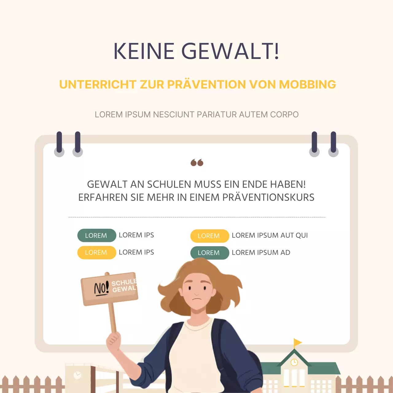 Werben Sie für den gelben und grünen Schreibwettbewerb "Liebe deine Freunde