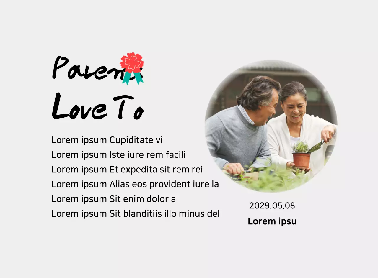 Plakat Hari Ibu yang lucu dengan ilustrasi anyelir dan kaligrafi dengan foto Anda