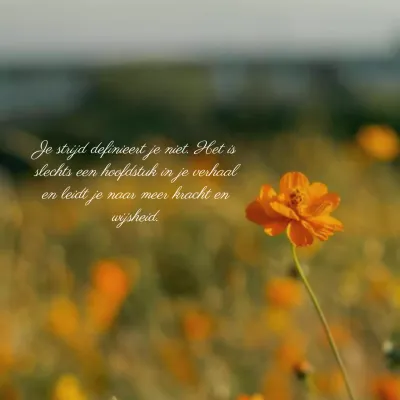 Oranje en Beige Natuurlijke Inspiratie Quote Geestelijke Gezondheid Blog Promotie