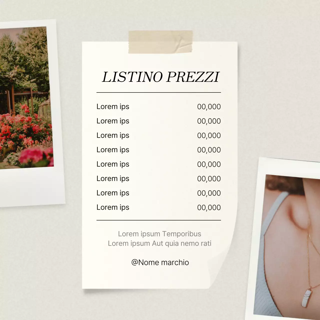 Promuovere un feed di social media marketing di tendenza in rosa e avorio