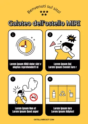 Semplici consigli di galateo dell'ospitalità in giallo e nero