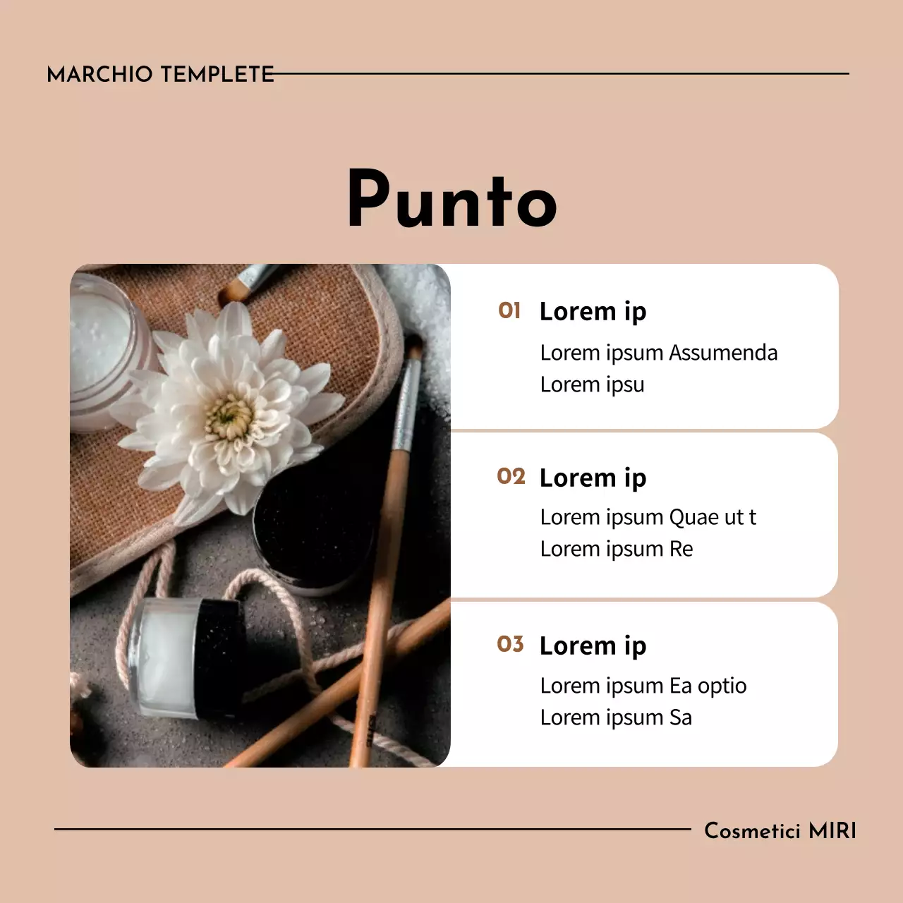 Un marchio di cosmetici pulito e beige