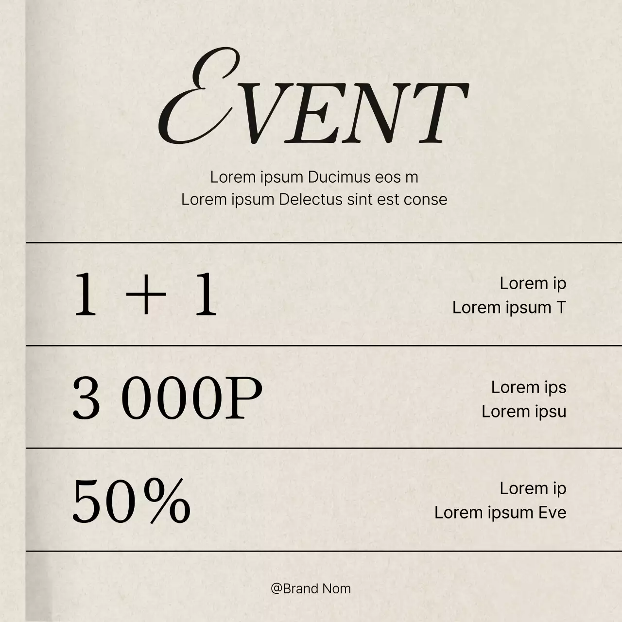 Annonce d'un événement de marketing des médias sociaux en rose et ivoire