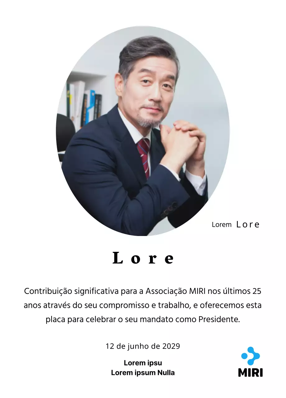 Uma placa inaugural de aspeto simples com o logótipo da sua empresa