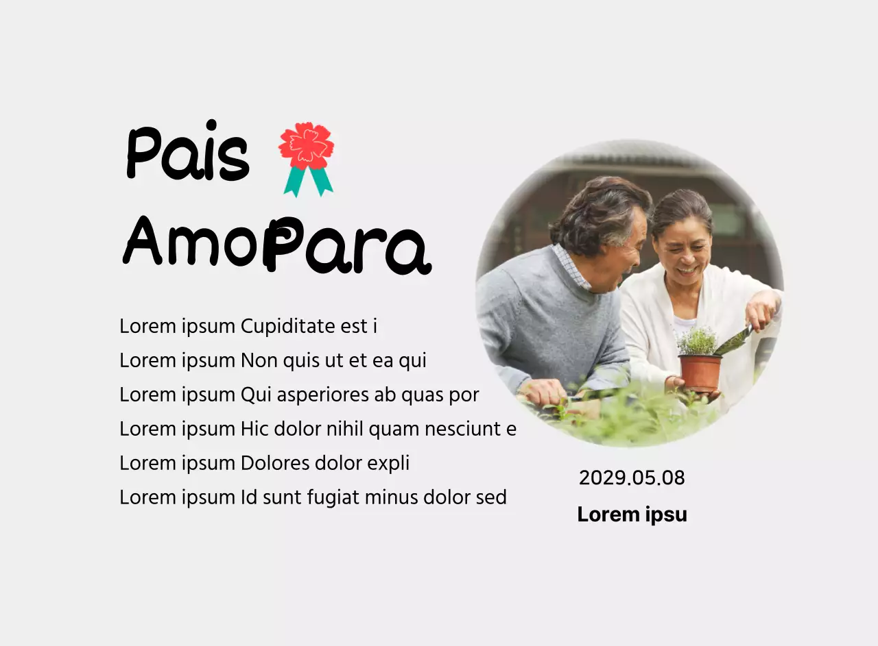 Uma bonita placa para o Dia da Mãe com uma ilustração de um cravo e caligrafia com a sua fotografia