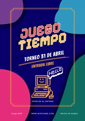 Volante azul y rojo para una noche de juegos retro