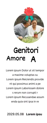 Una simpatica targhetta per la Festa della Mamma con un'illustrazione di garofani e una calligrafia con la vostra foto