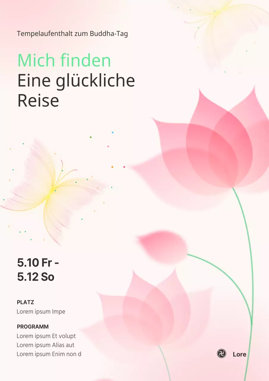 Stylisches rosa Plakat für ein psychologisches Beratungsseminar