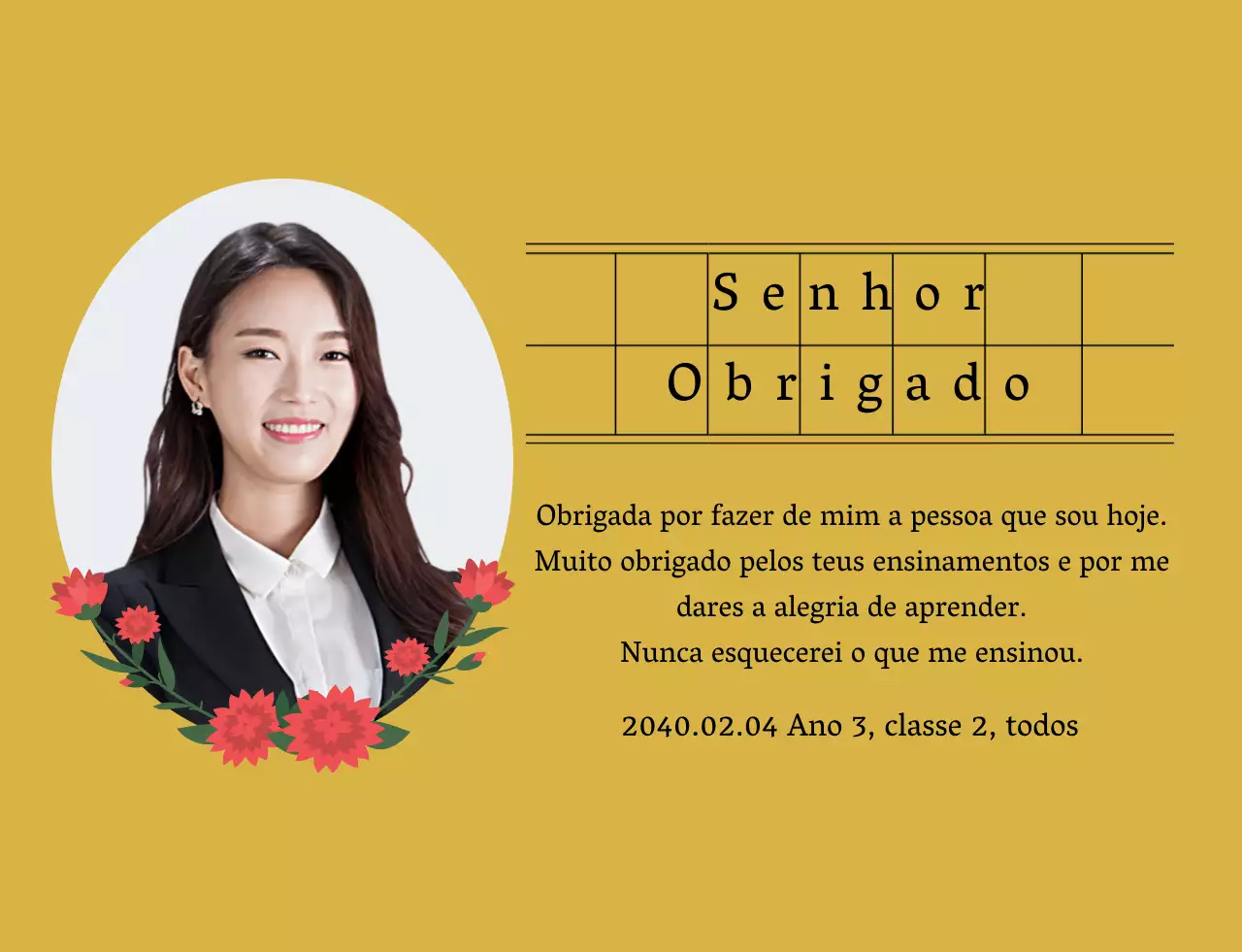 Uma nota de agradecimento sentimental para o Dia do Professor com papel manuscrito e cravos
