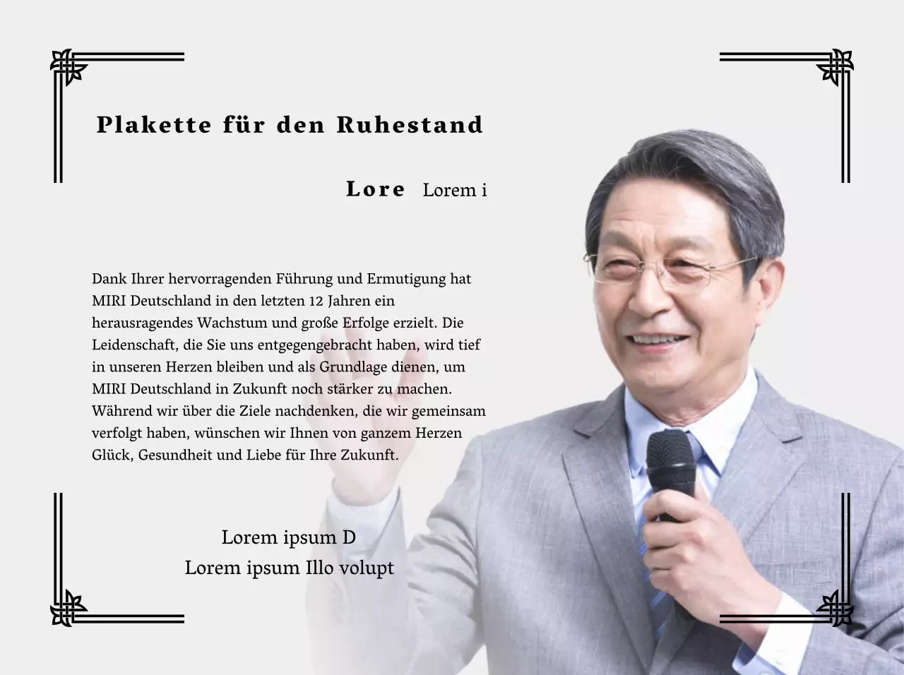 Gestalten Sie eine Ruhestandsfeier mit dekorativen Umrandungen und Fotos für eine organisierte Atmosphäre