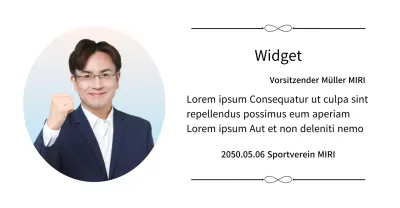 Eine edel anmutende Auftragstafel mit Verzierungen und einem Foto mit Farbverlaufshintergrund