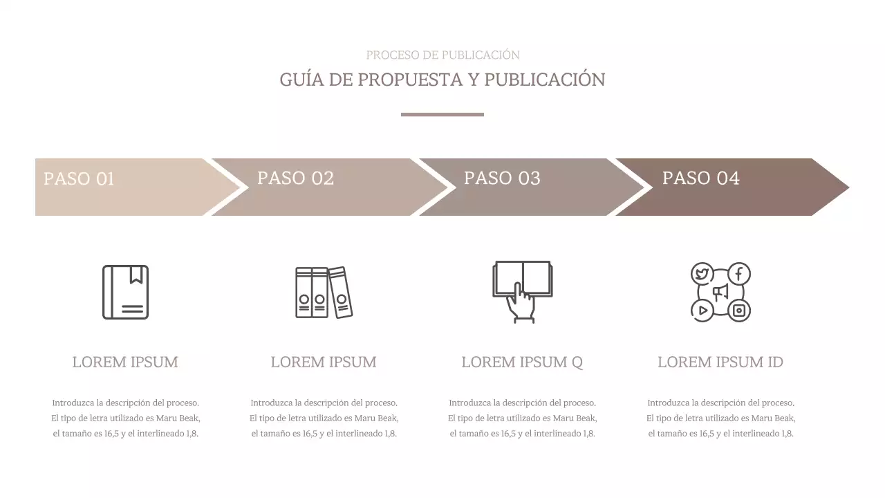 Propuesta de libro para una obra moderna en marrón