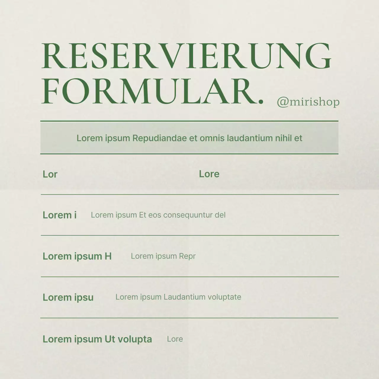 Fördern Sie ein grünes, modernes Buchungsformular für Social Media Marketing