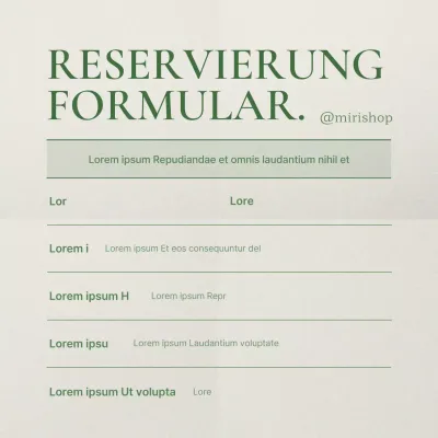 Fördern Sie ein grünes, modernes Buchungsformular für Social Media Marketing