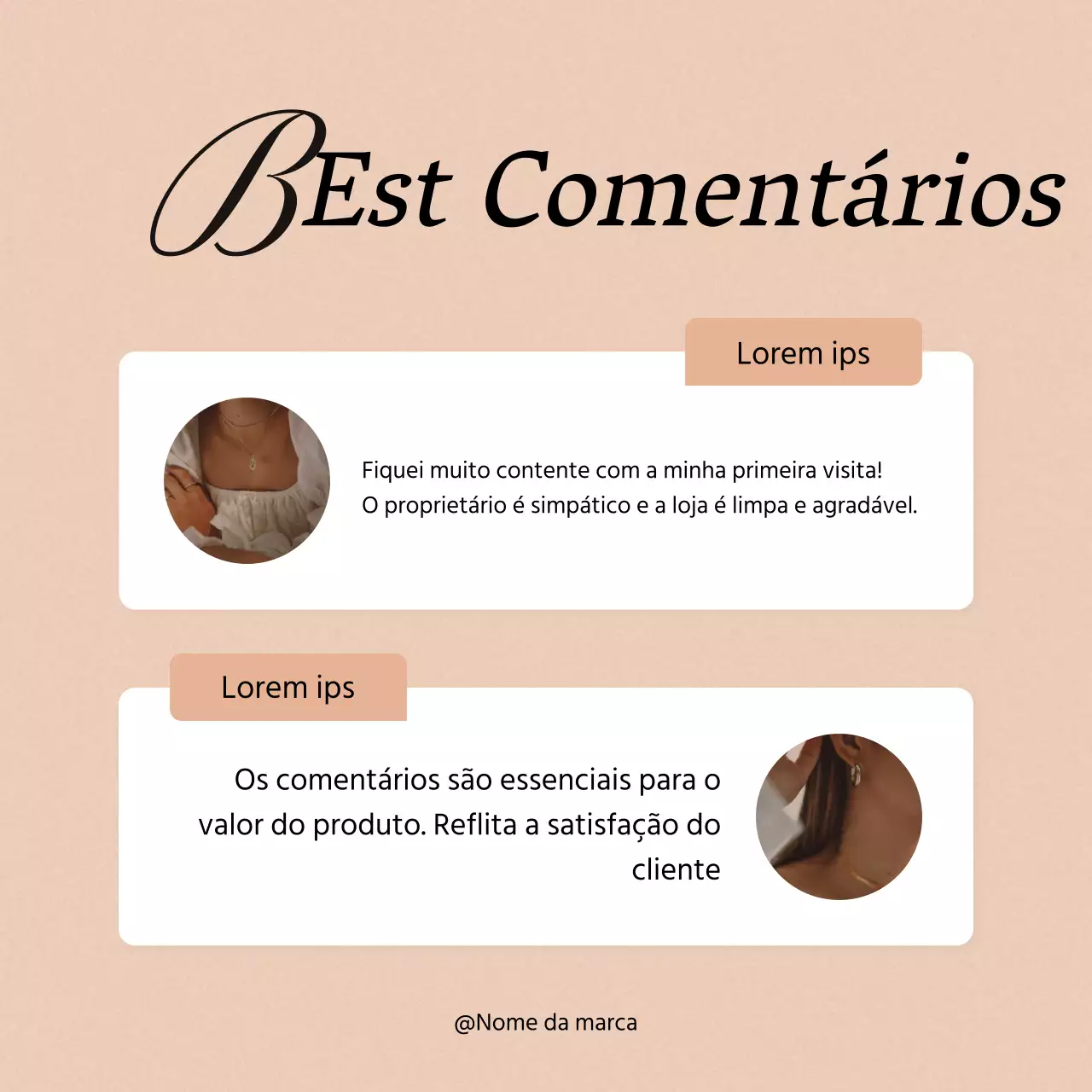 Promover análises de marketing nas redes sociais em rosa e marfim