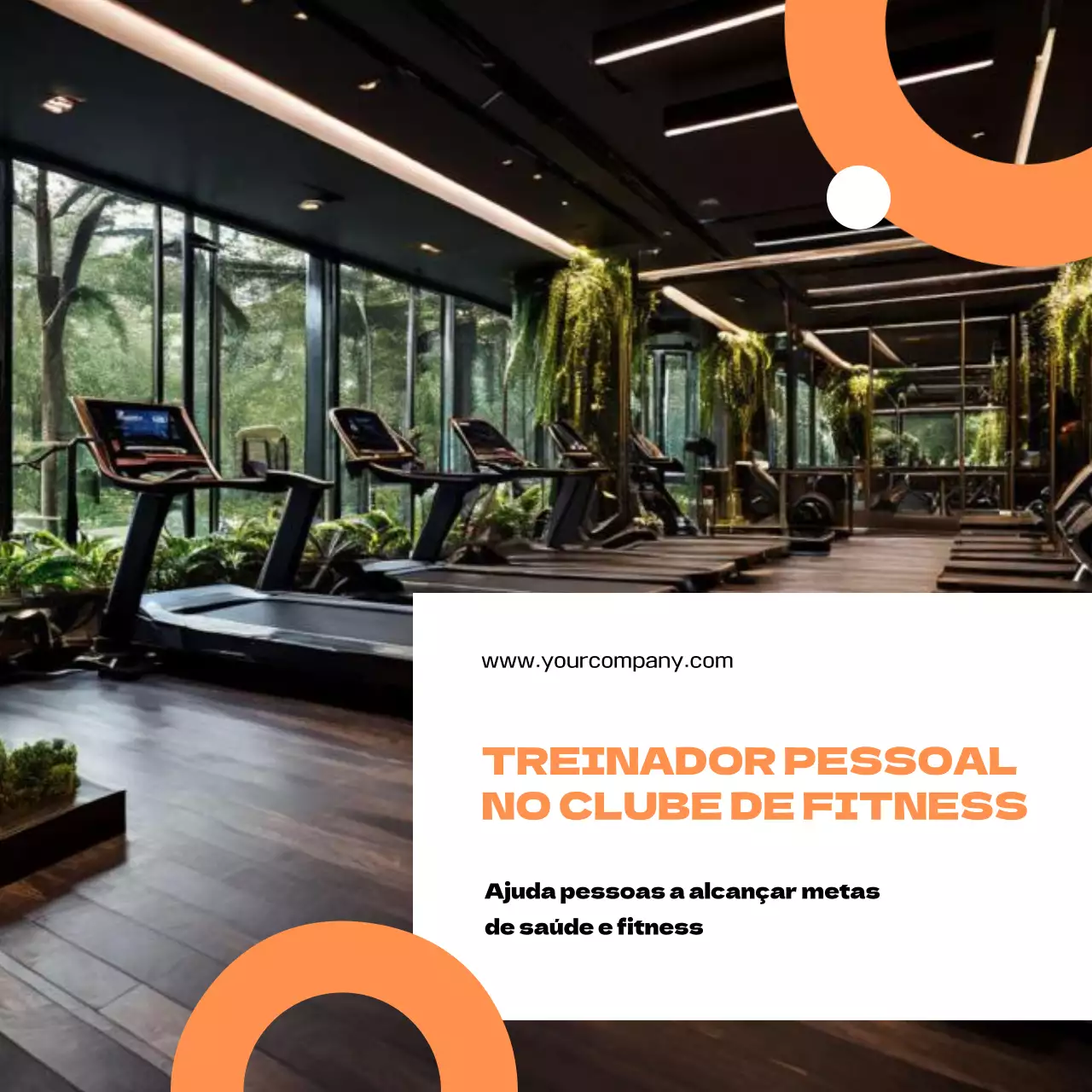 Promoção do Minimal Fitness Club laranja e branco