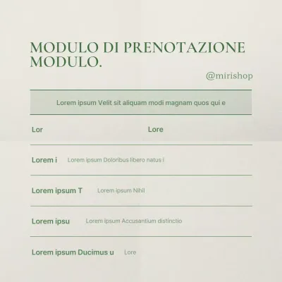 Promuovere un modulo di prenotazione verde e moderno per il social media marketing