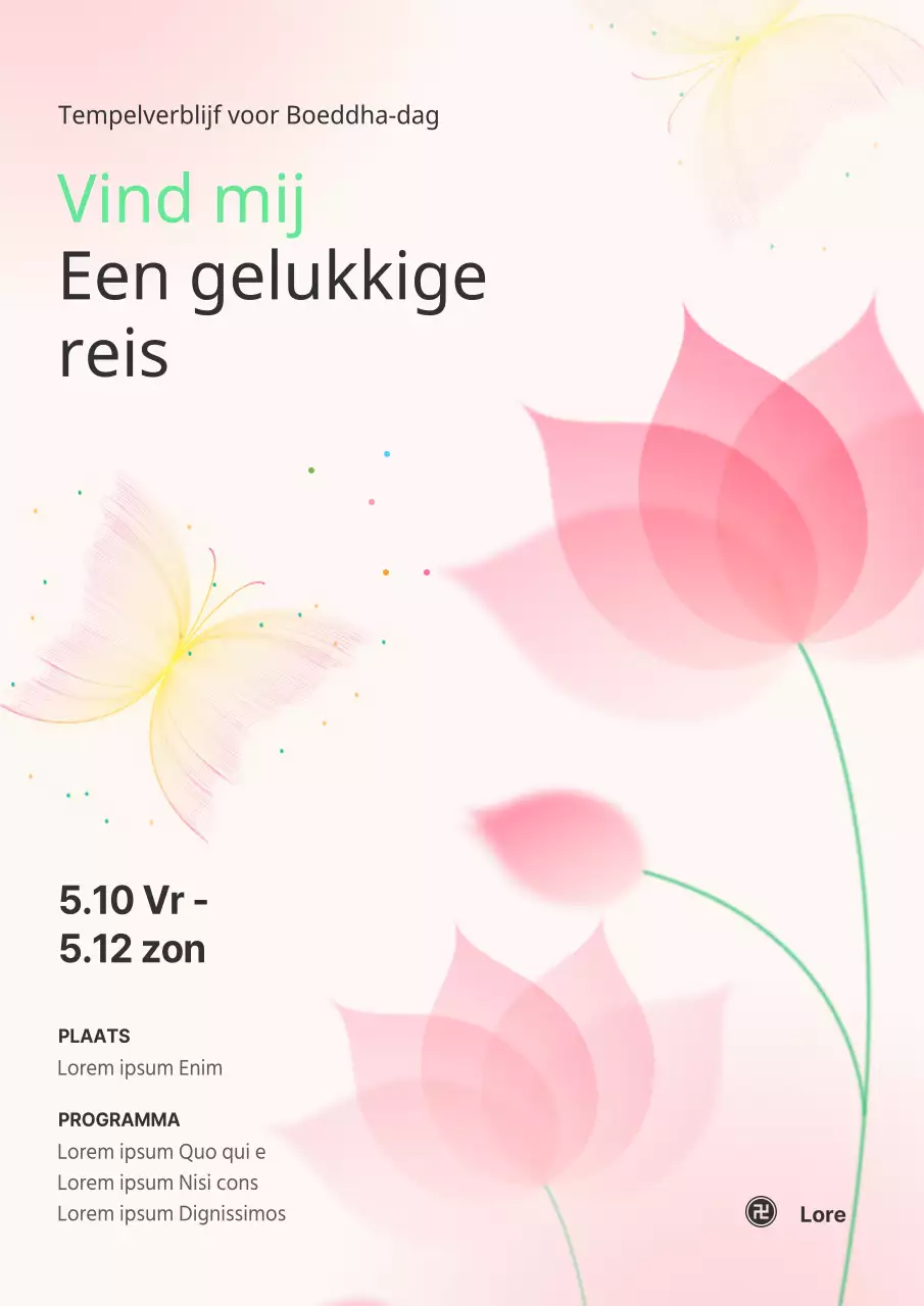 Stijlvolle roze poster voor een psychologisch adviesseminar
