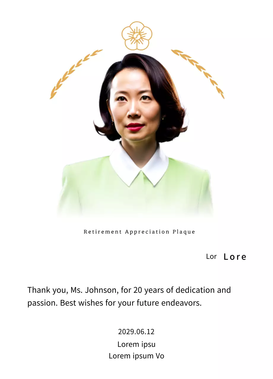 Plakat penghargaan masa pensiun yang tampak berkelas dengan karangan bunga laurel emas dan swastika.
